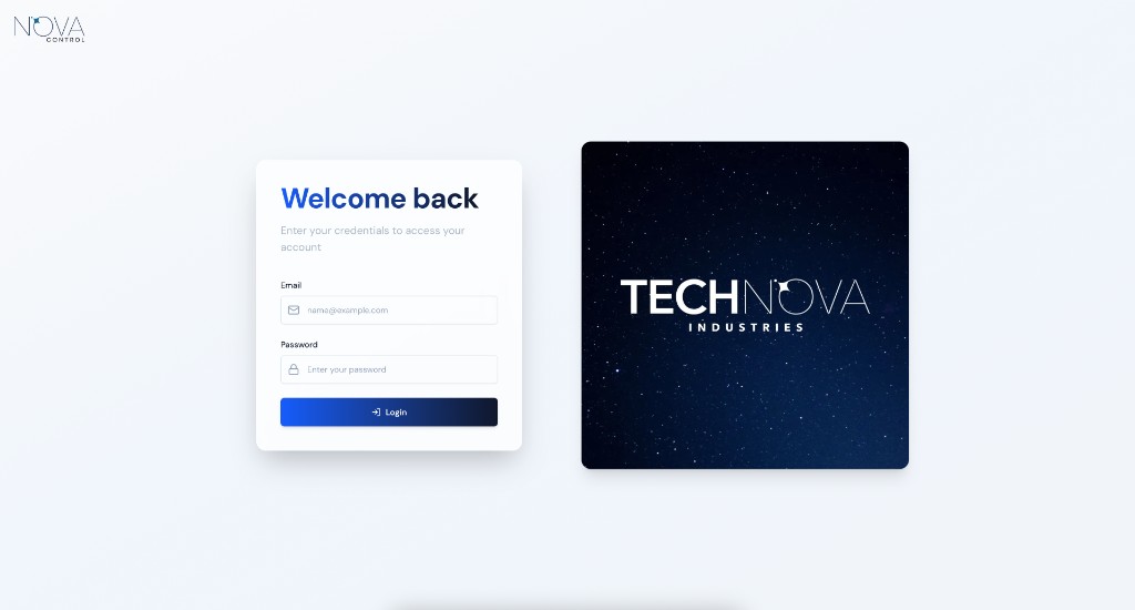 Nova Control login — secure access to your account